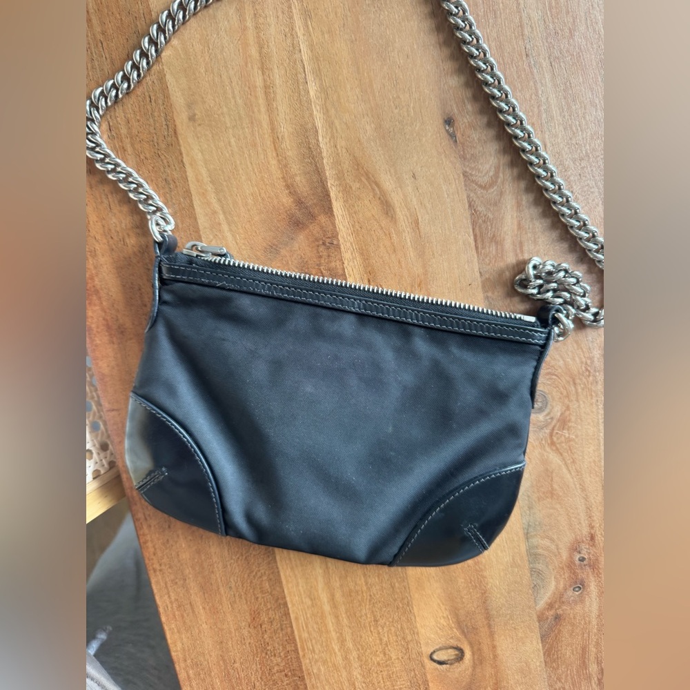Black Prada over shoulder chain strap bag - vintage